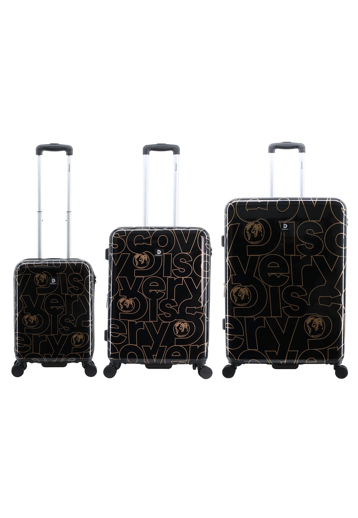 Discovery Gold Printed Hard Suitcase