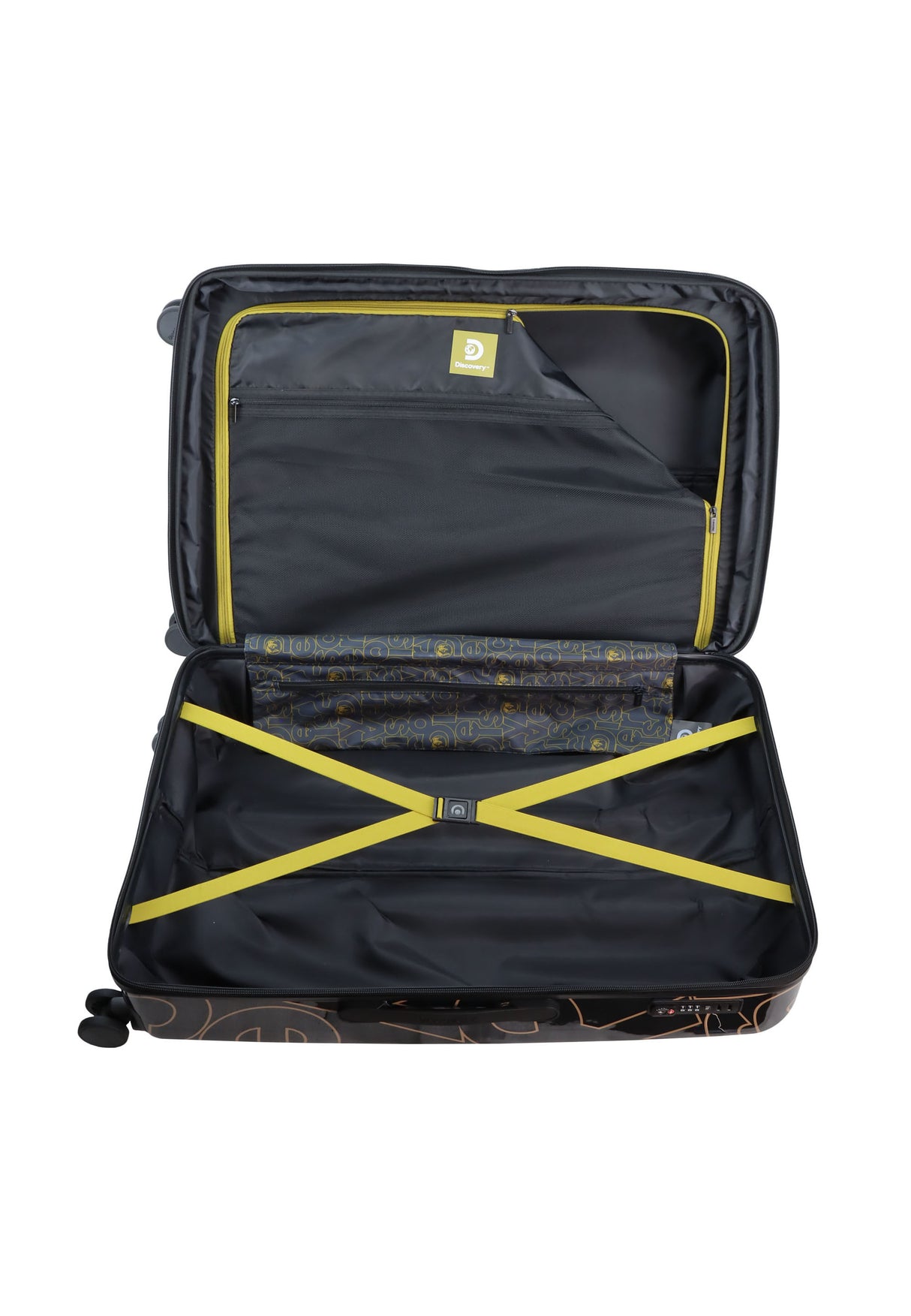 Discovery Gold Printed Hard Suitcase